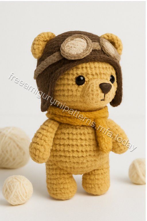 Amigurumi Aviator Bear Free Pattern