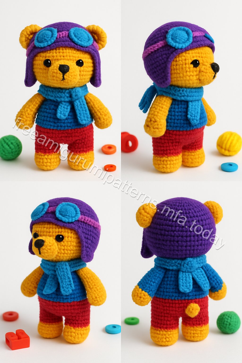 Amigurumi Aviator Bear Free Pattern