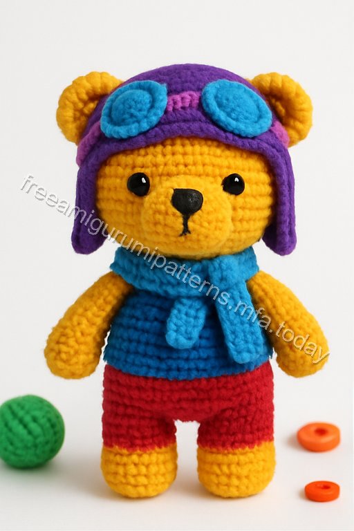 Amigurumi Aviator Bear Free Pattern