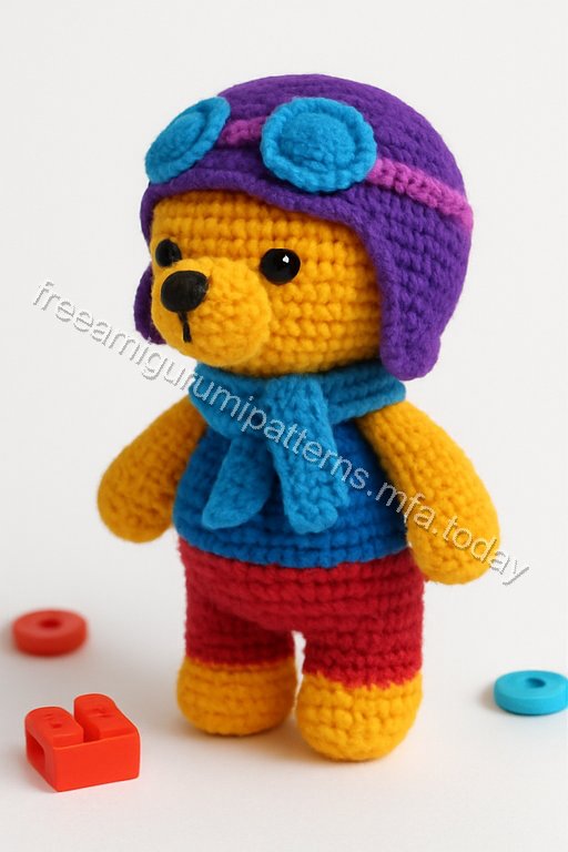 Amigurumi Aviator Bear Free Pattern