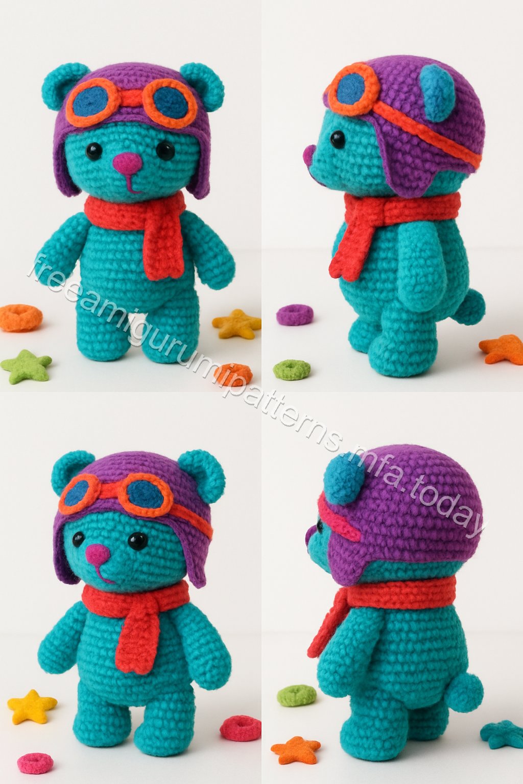 Amigurumi Aviator Bear Free Pattern