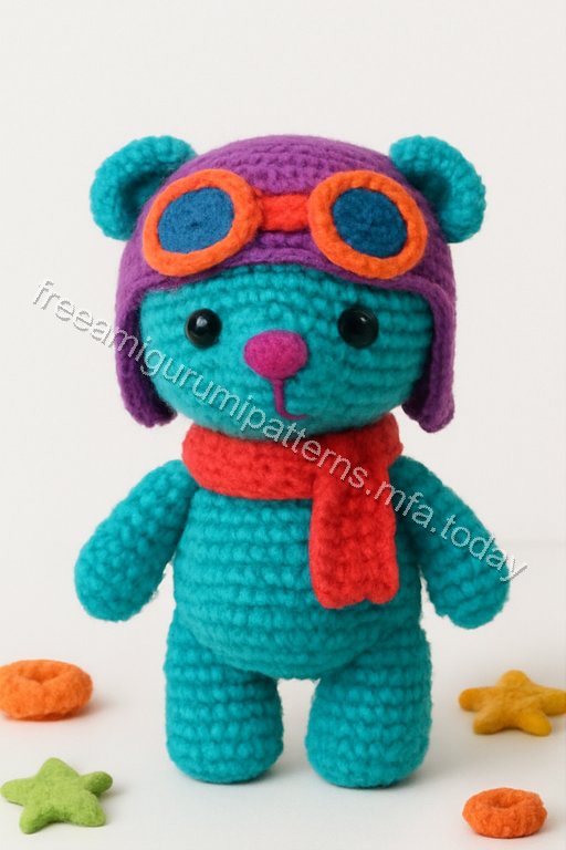 Amigurumi Aviator Bear Free Pattern