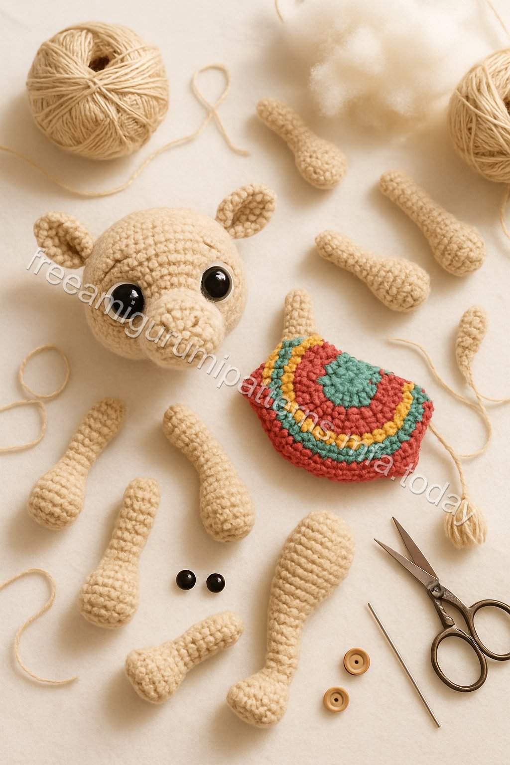 Amigurumi Camel Free Pattern crochet parts