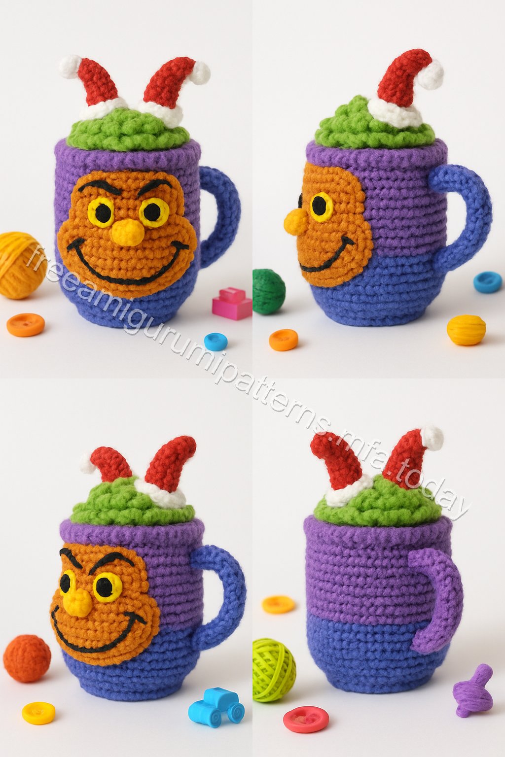 Amigurumi Grinch Mug Free Pattern