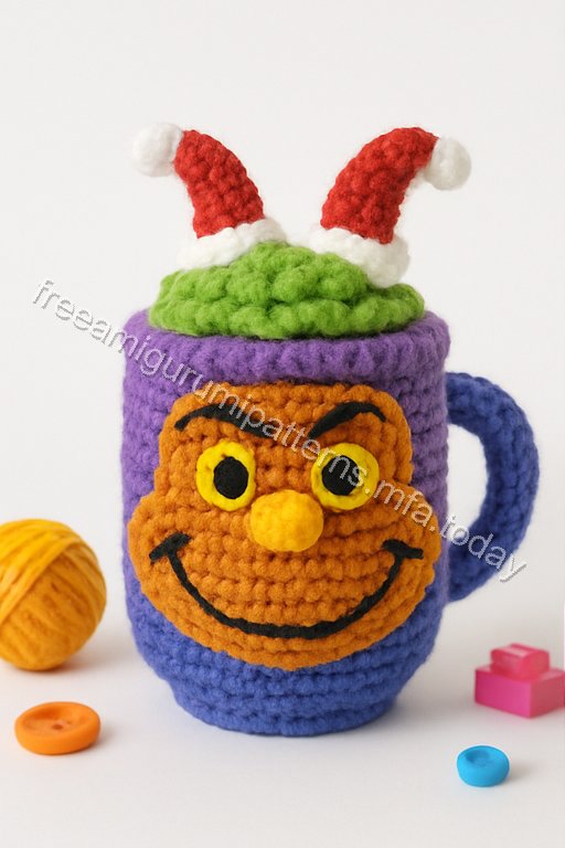 Amigurumi Grinch Mug Free Pattern