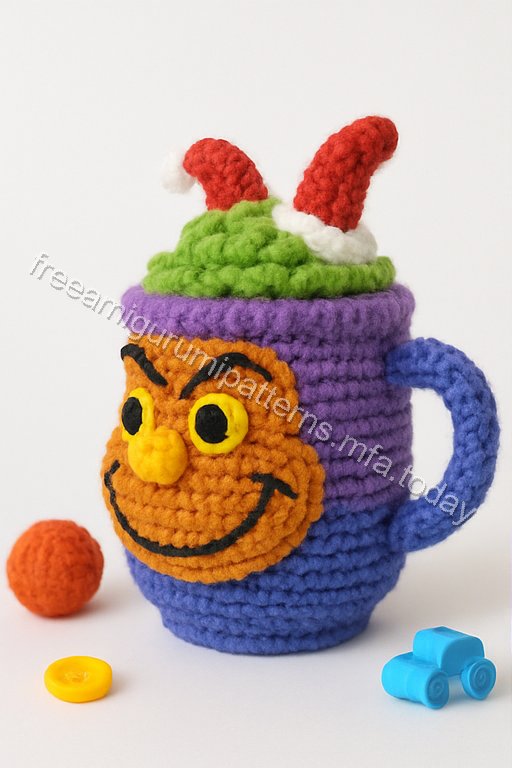 Amigurumi Grinch Mug Free Pattern