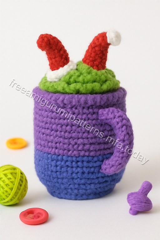 Amigurumi Grinch Mug Free Pattern