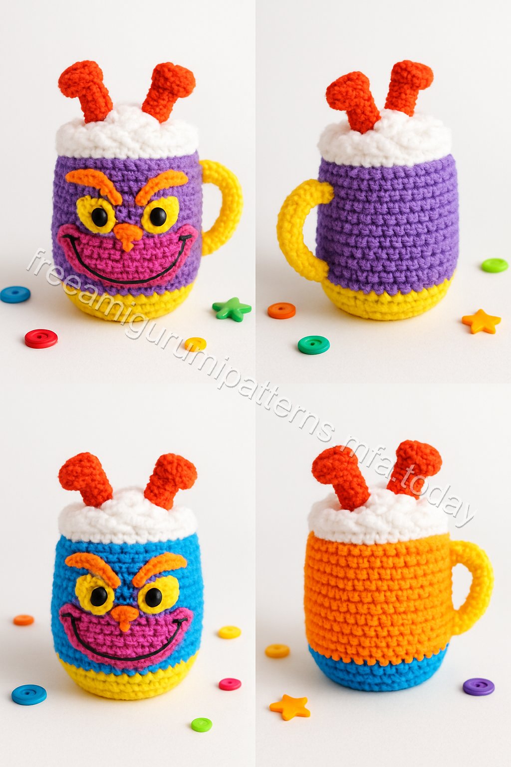 Amigurumi Grinch Mug Free Pattern