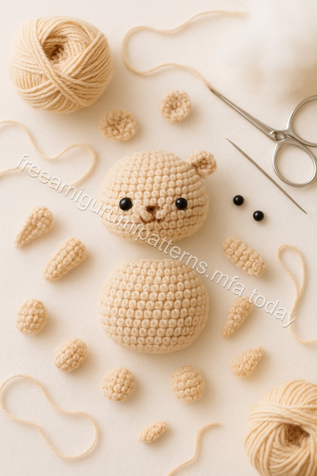 Amigurumi Hamster Free Pattern crochet parts