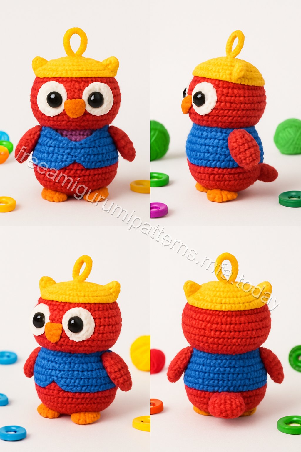 Amigurumi Owl Keychain Free Pattern