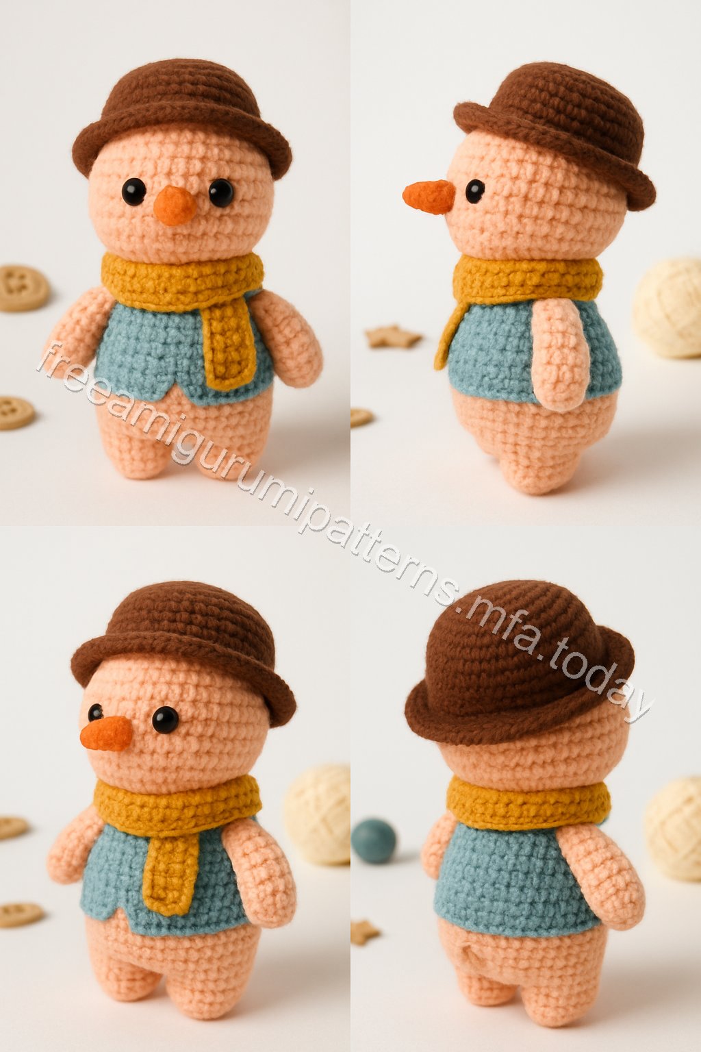 Amigurumi Snowman Free Pattern