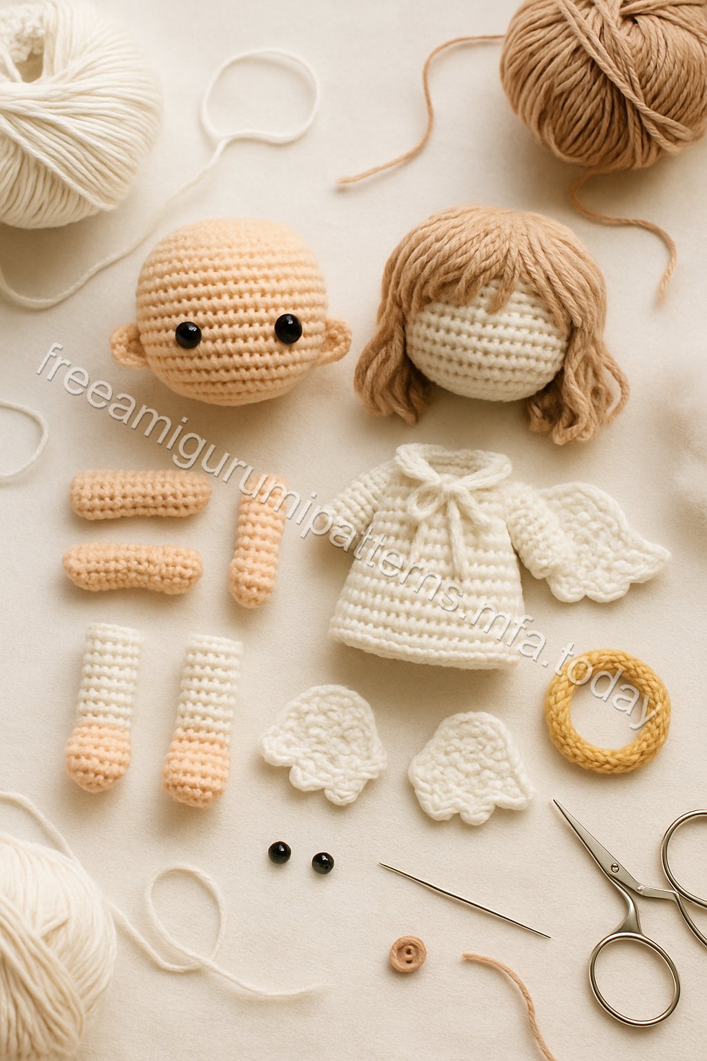Amigurumi Christmas Angel Baby Free Pattern crochet parts