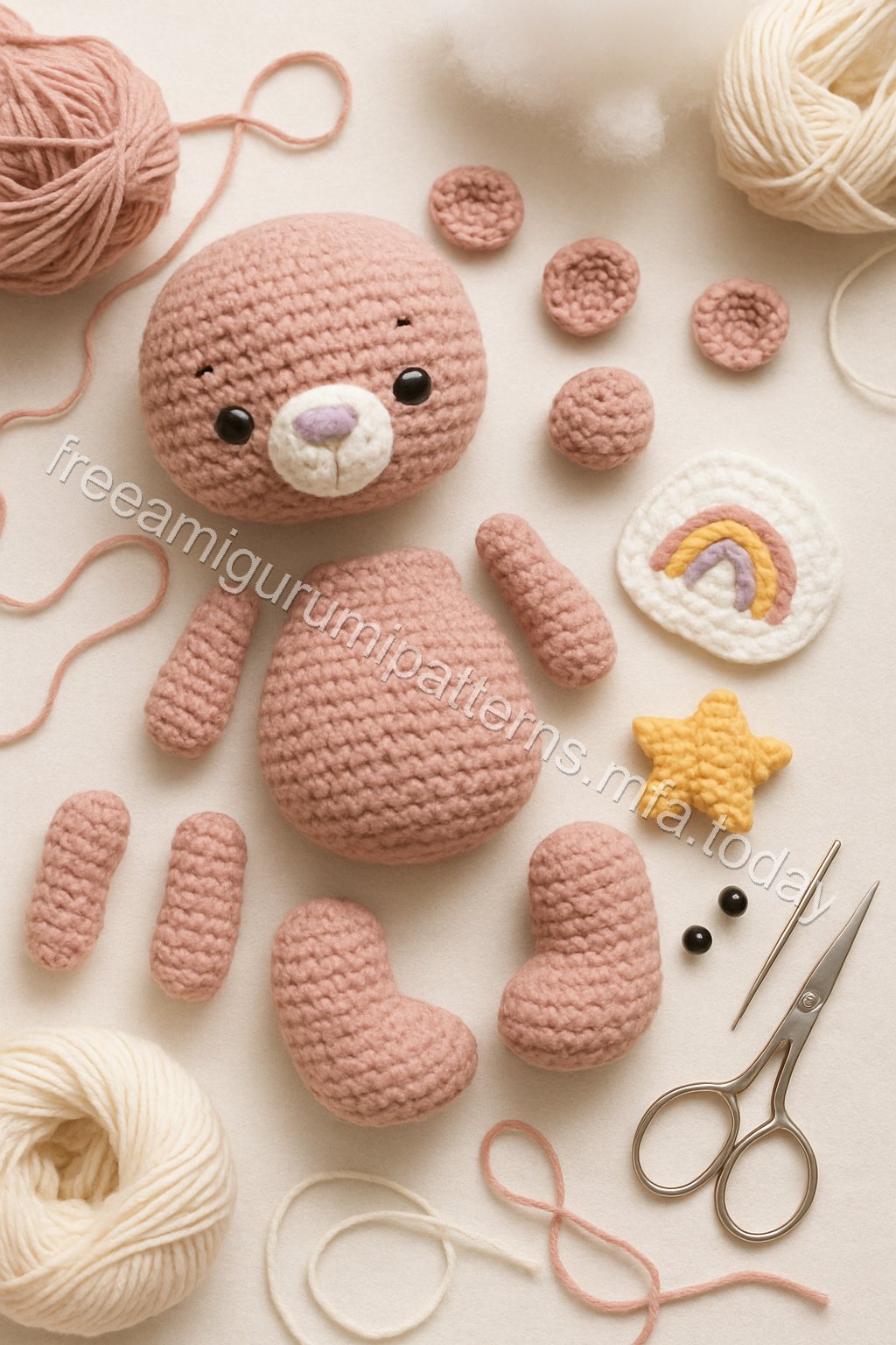 Amigurumi Bear Free Pattern crochet parts