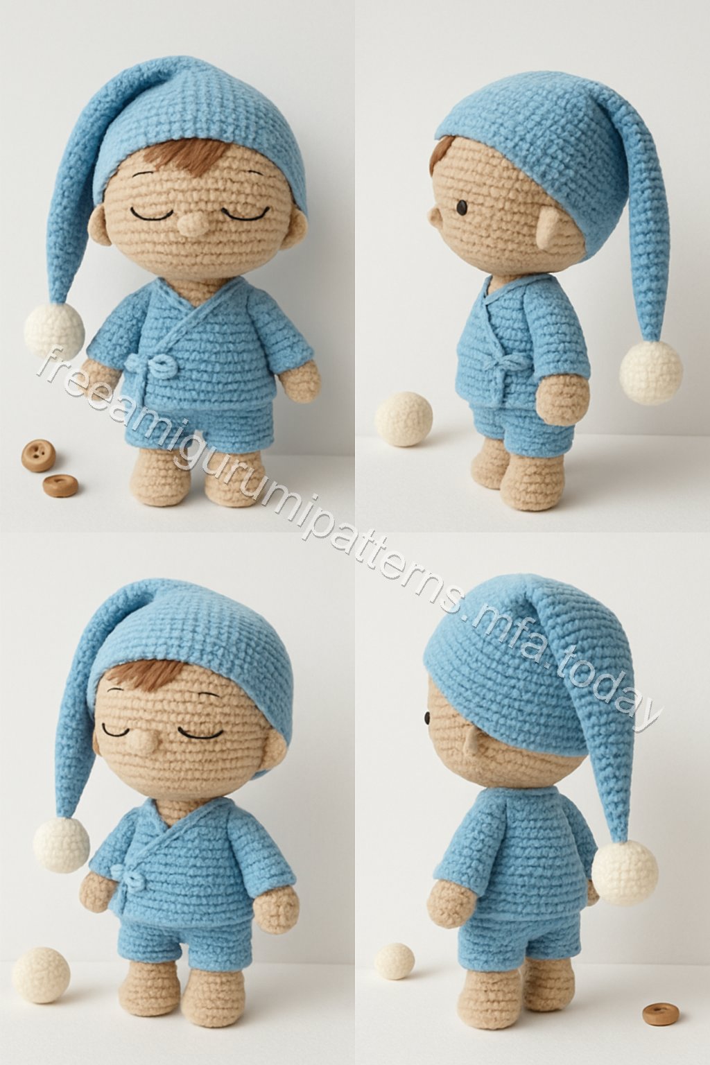 Amigurumi Sleeping Baby Boy Bunny Free Pattern