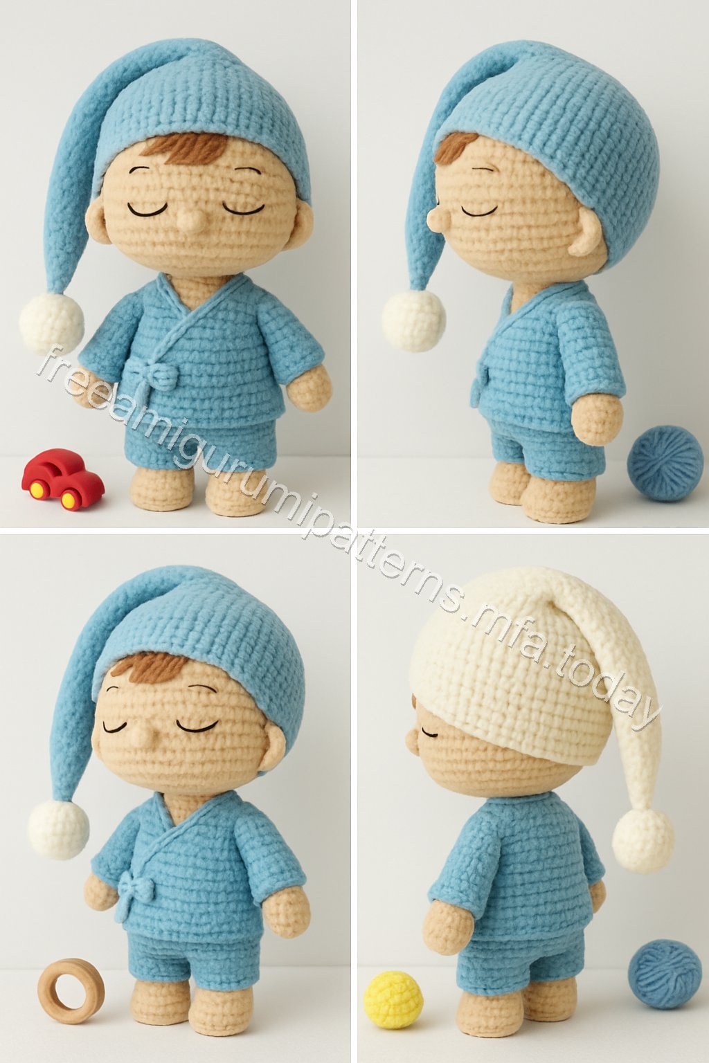 Amigurumi Sleeping Baby Boy Bunny Free Pattern