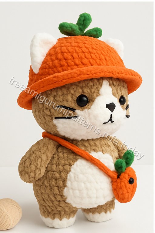Amigurumi Harvest Carrot Cat Free Pattern
