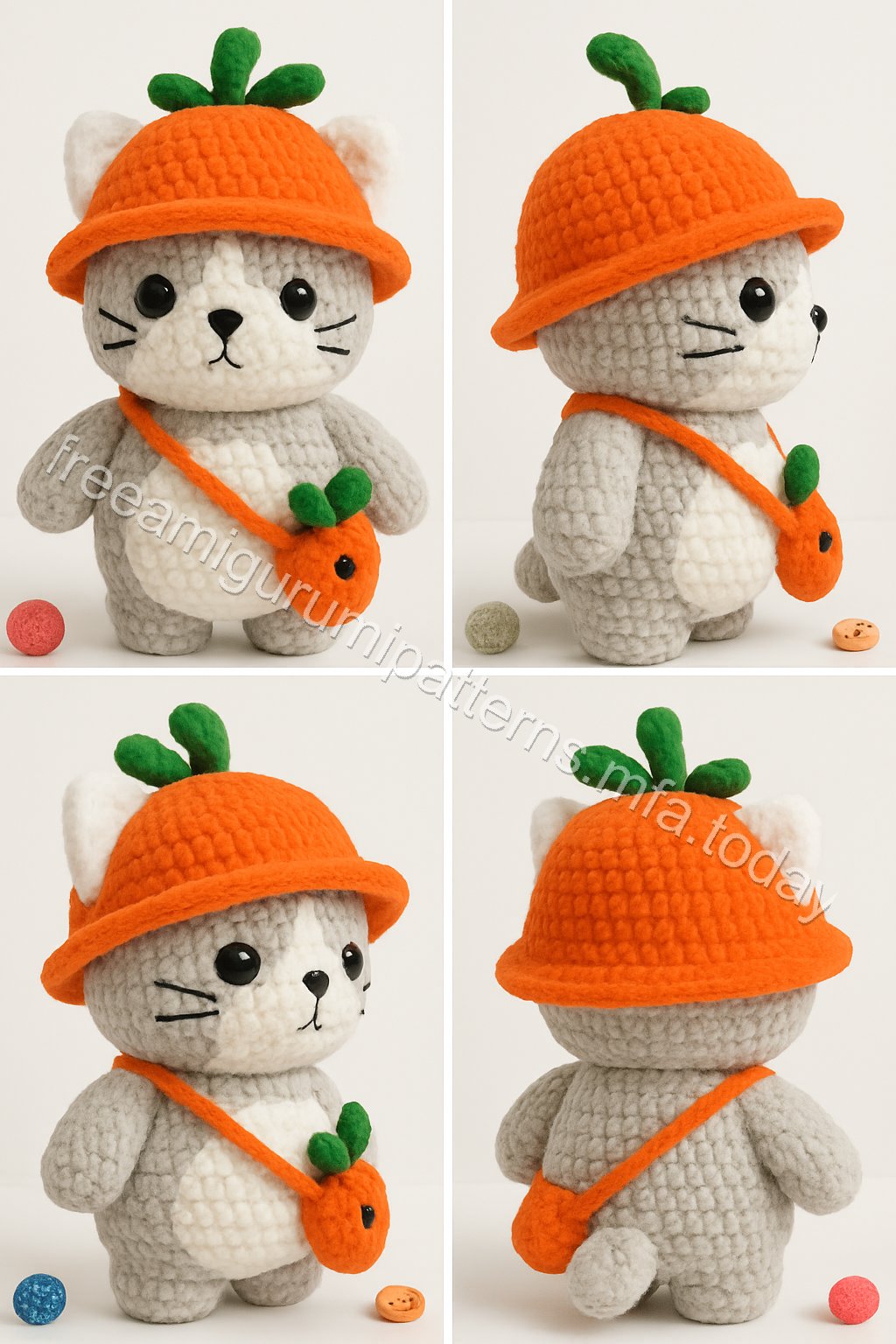 Amigurumi Harvest Carrot Cat Free Pattern