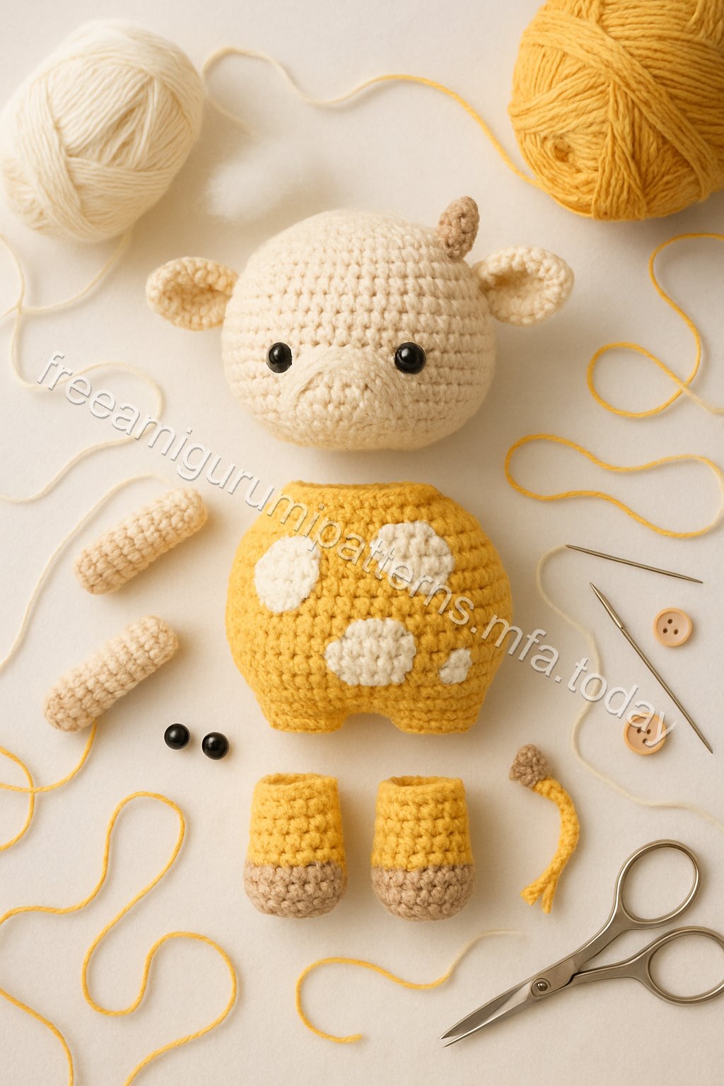 Amigurumi Cow Free Pattern crochet parts