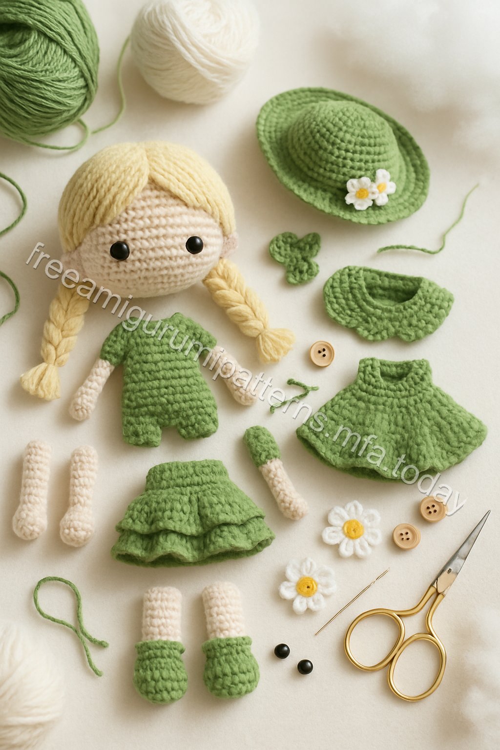 Amigurumi Daisy Free Pattern crochet parts