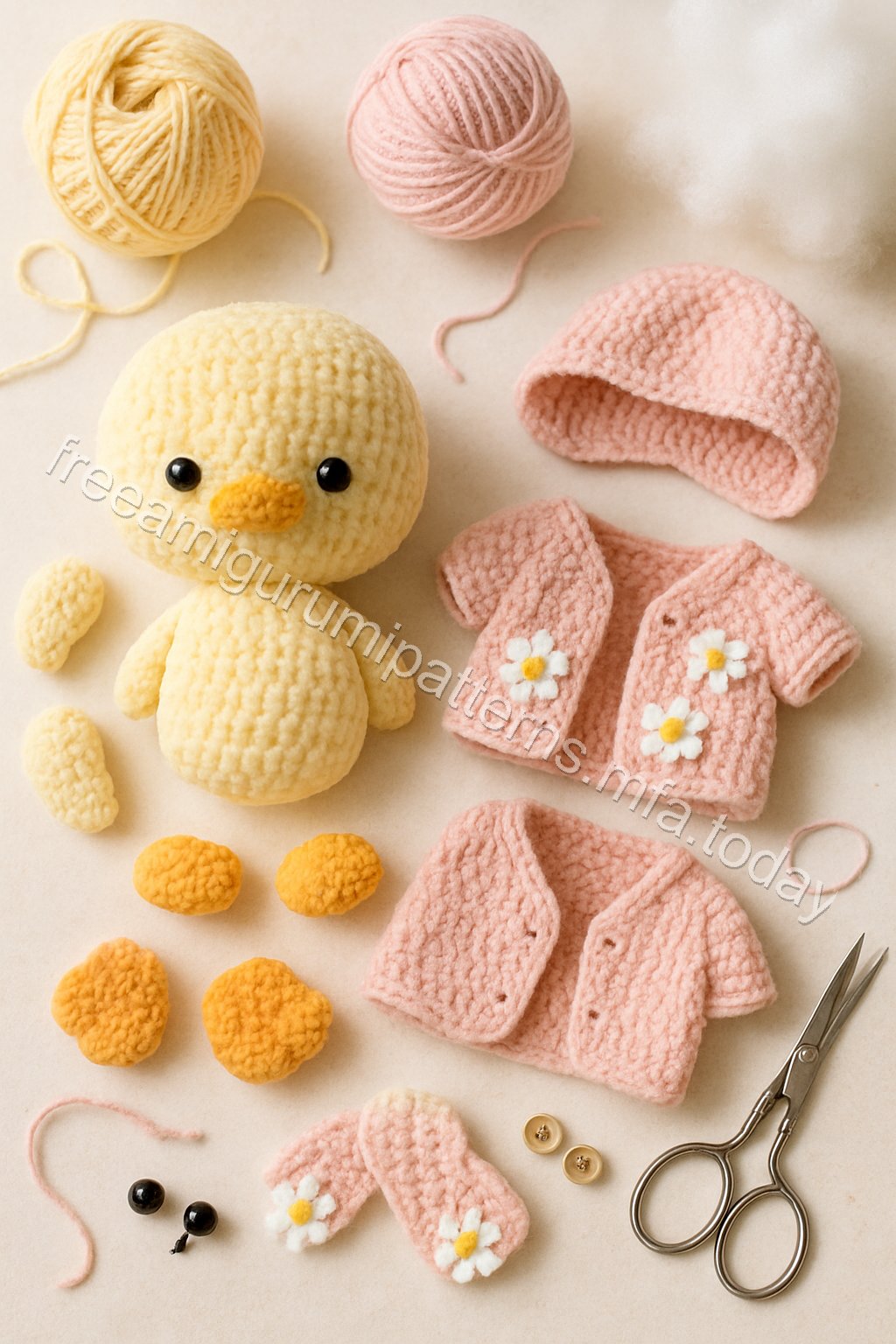 Amigurumi Duckling Free Pattern crochet parts