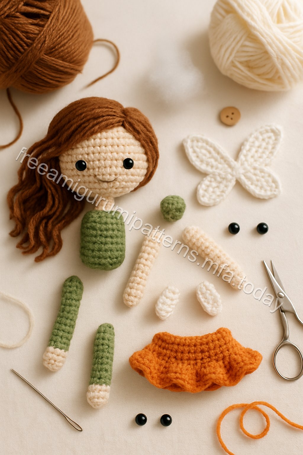Amigurumi Woodland Fairy Free Pattern crochet parts