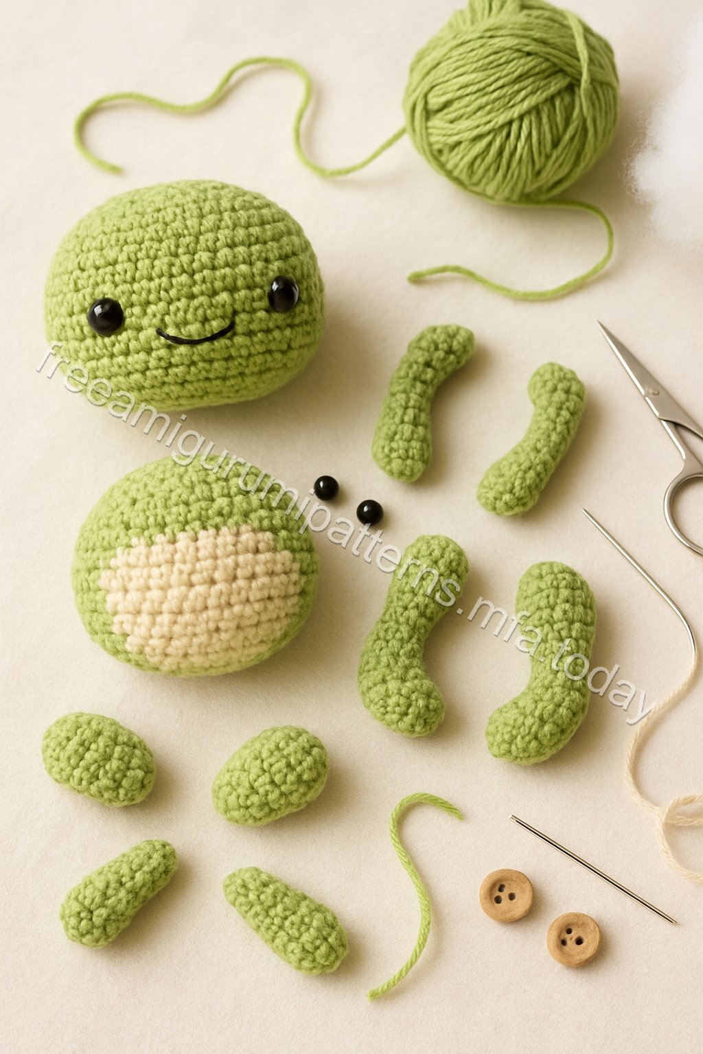 Amigurumi Frog Free Pattern crochet parts