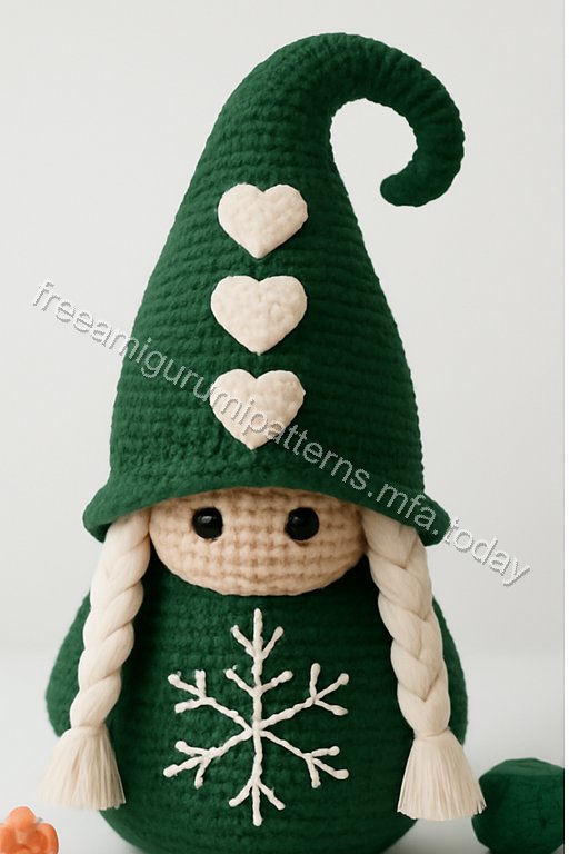 Amigurumi Nordic Green Gnome Free Pattern