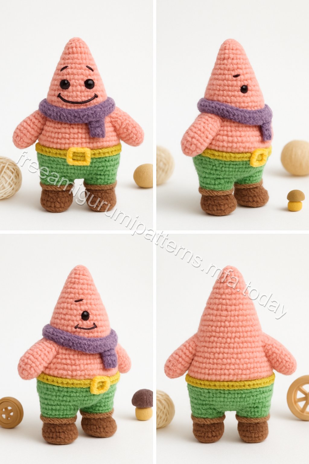 Amigurumi Patrick Star Free Pattern