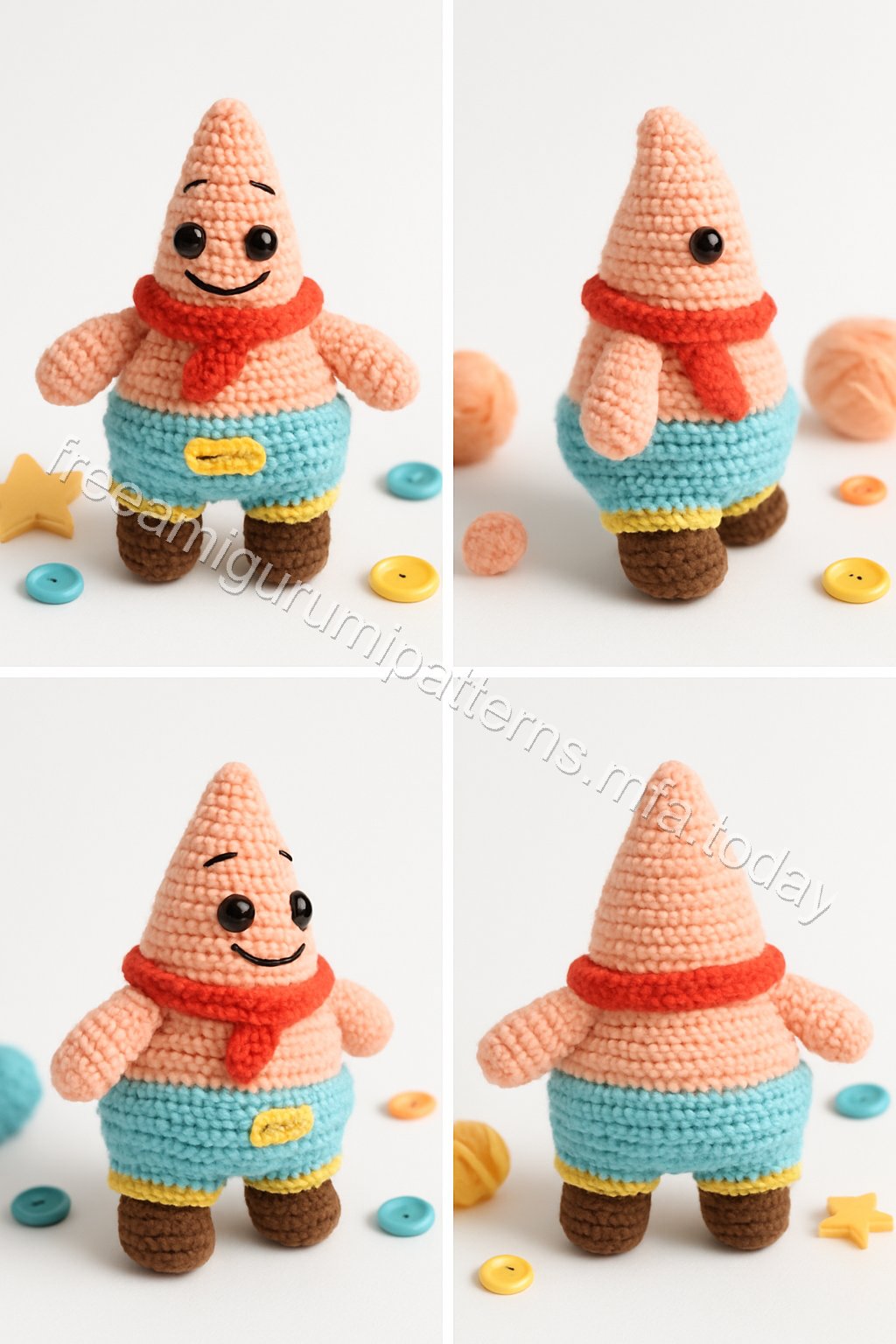 Amigurumi Patrick Star Free Pattern