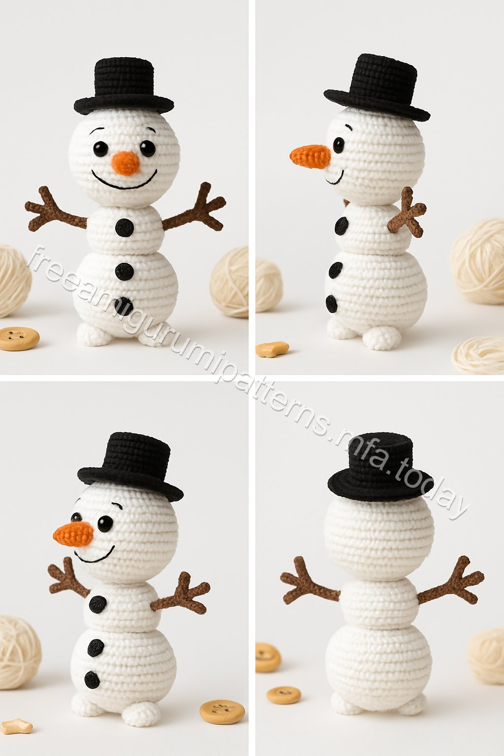 Amigurumi Winter Sisters And Snowman Free Pattern
