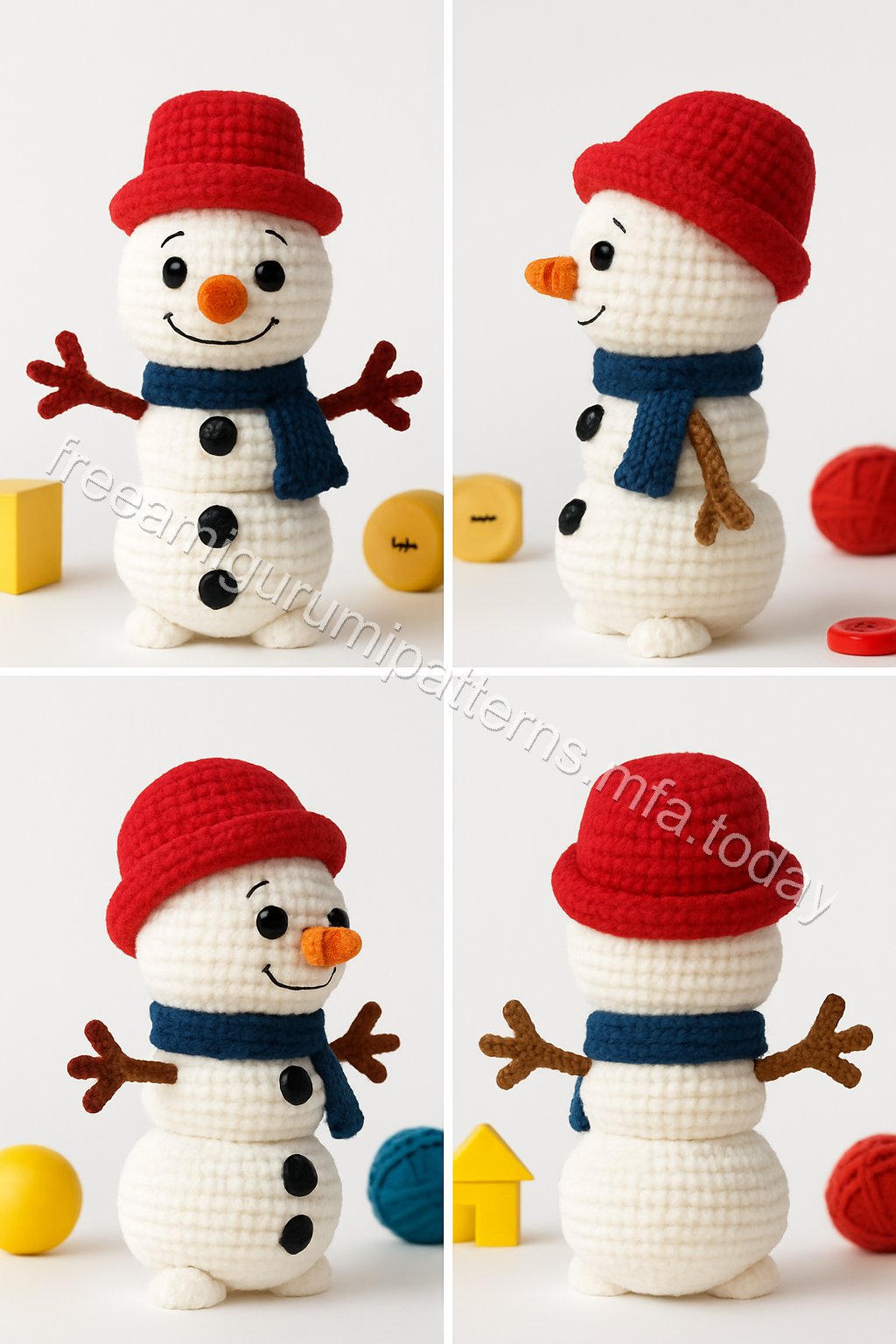 Amigurumi Winter Sisters And Snowman Free Pattern