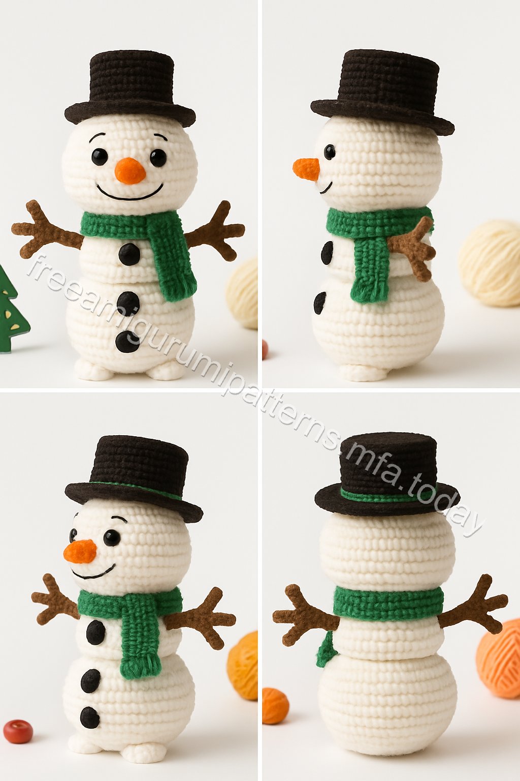 Amigurumi Winter Sisters And Snowman Free Pattern