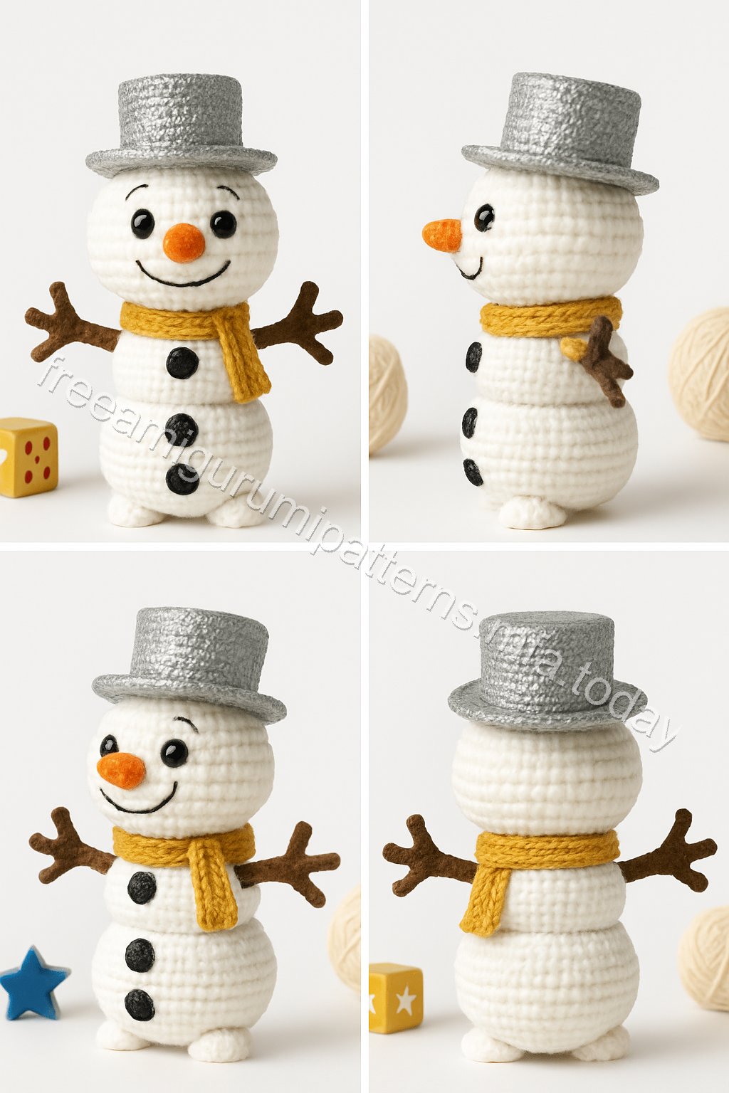 Amigurumi Winter Sisters And Snowman Free Pattern