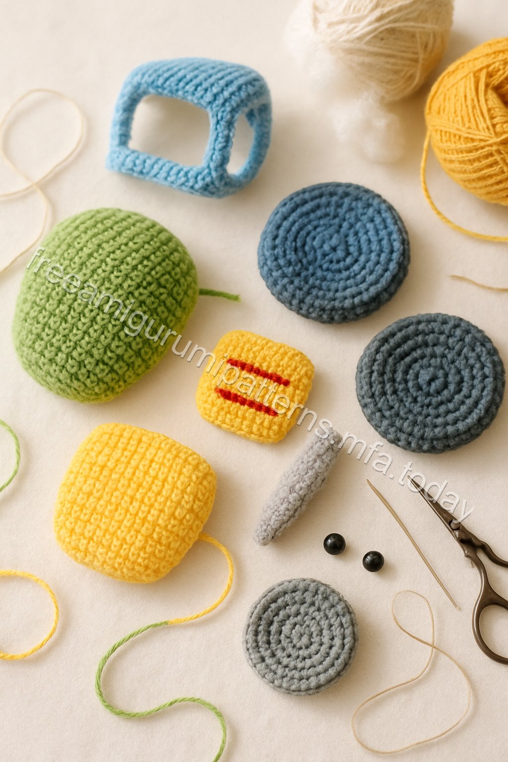 Amigurumi Tractor Free Pattern crochet parts