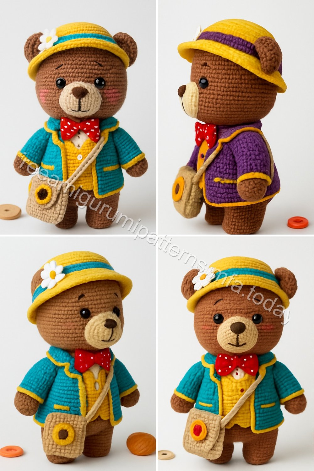 Amigurumi Scholar Bear Free Pattern