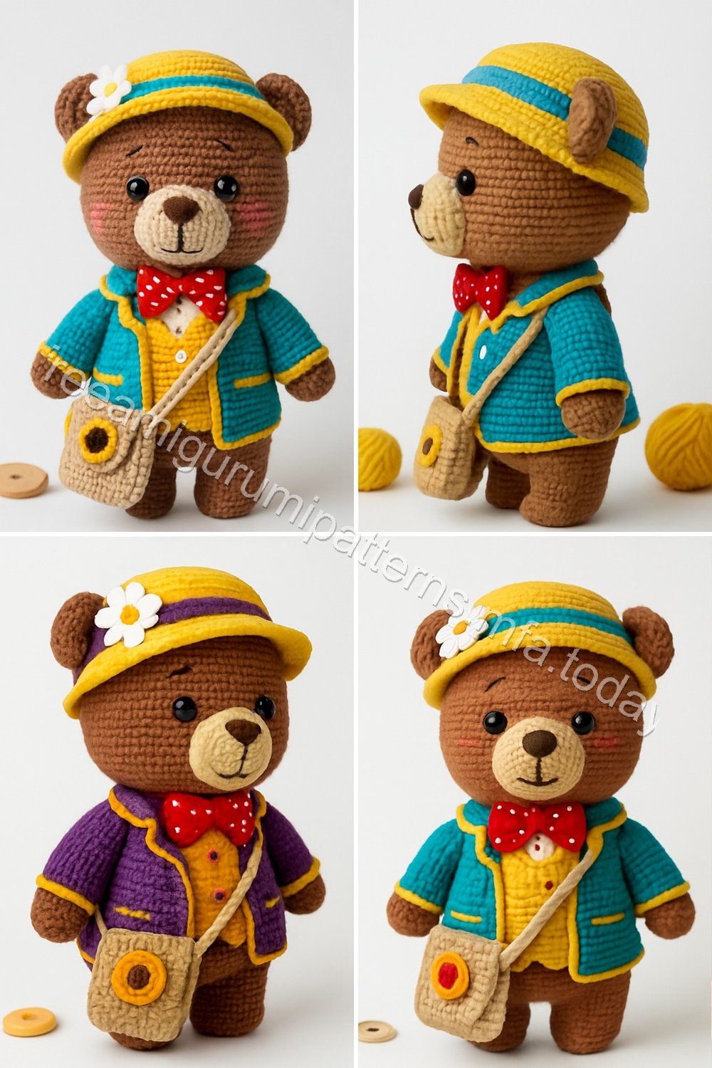 Amigurumi Scholar Bear Free Pattern