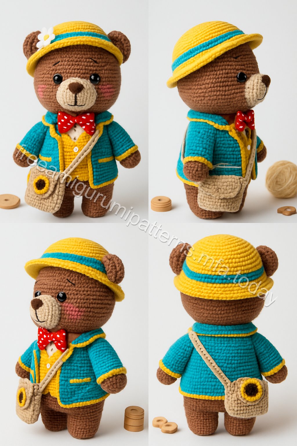 Amigurumi Scholar Bear Free Pattern