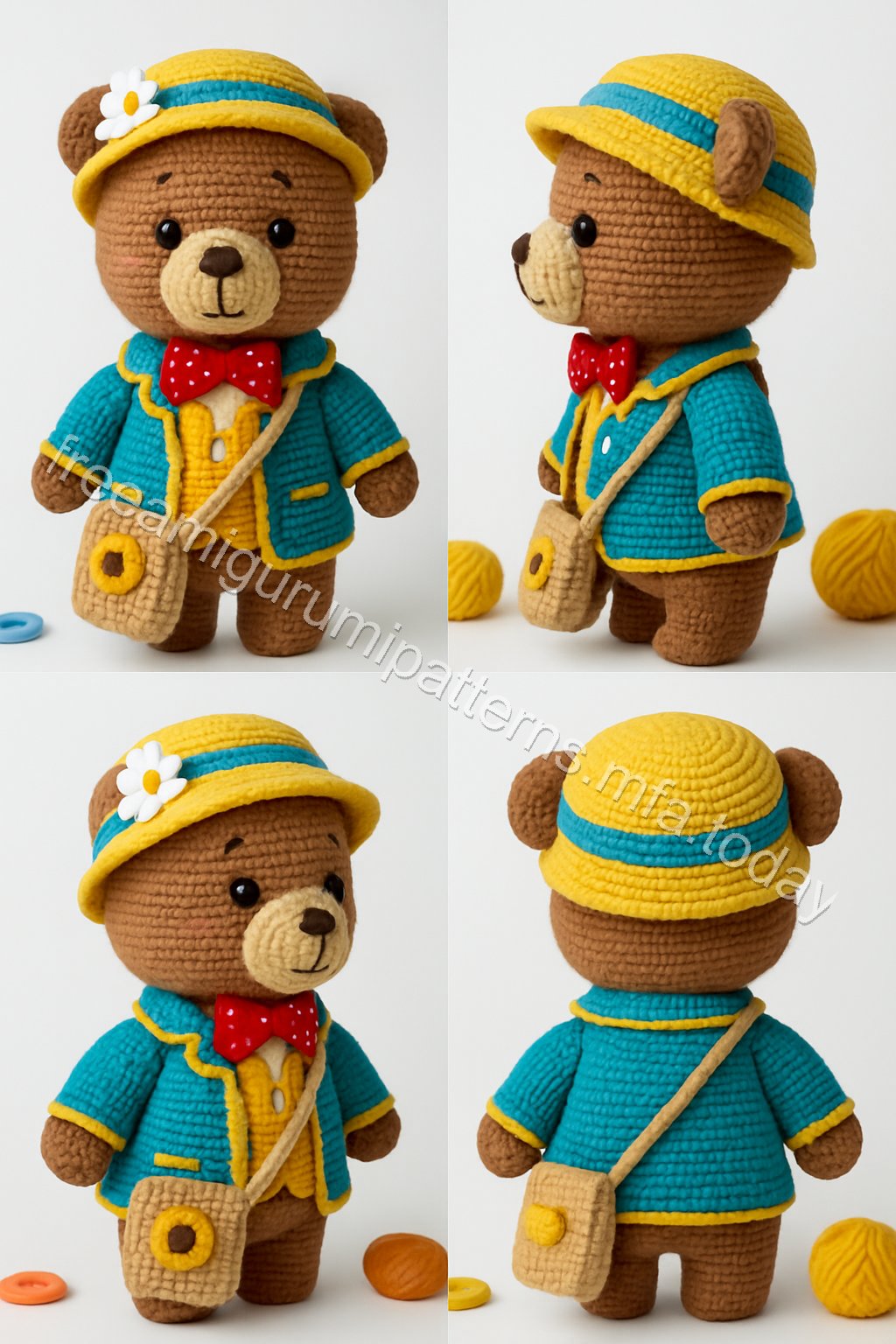 Amigurumi Scholar Bear Free Pattern