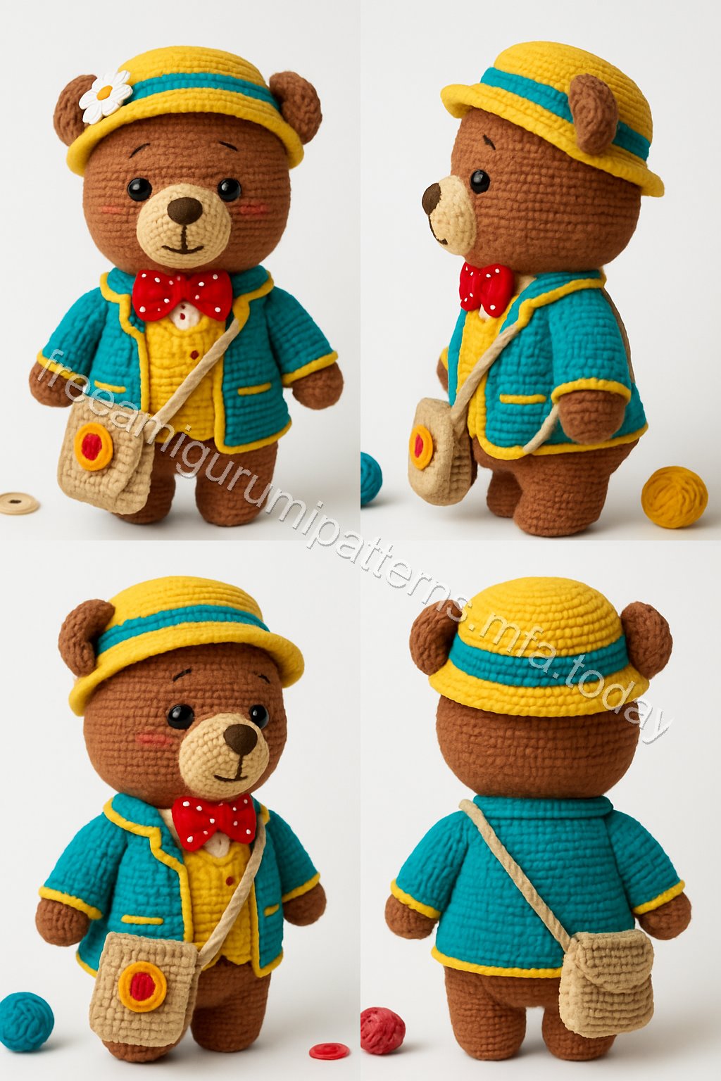 Amigurumi Scholar Bear Free Pattern