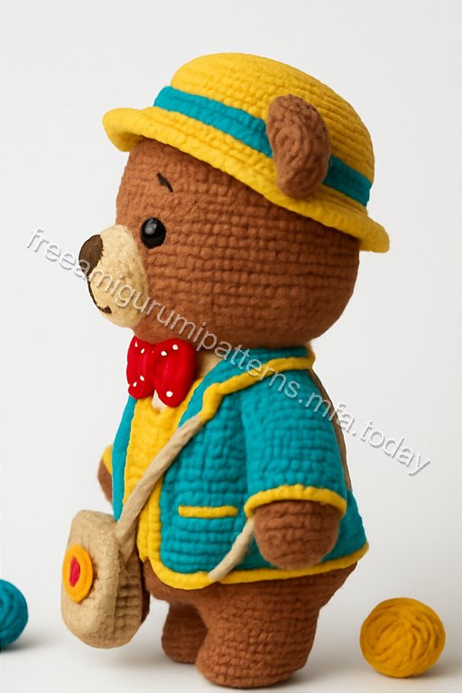 Amigurumi Scholar Bear Free Pattern
