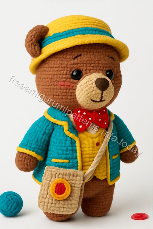 Amigurumi Scholar Bear Free Pattern