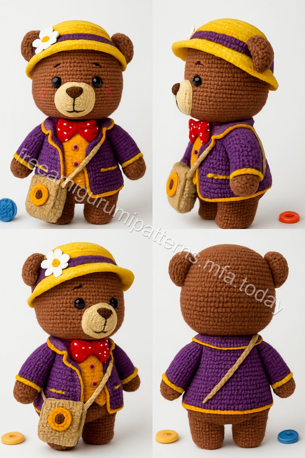 Amigurumi Scholar Bear Free Pattern