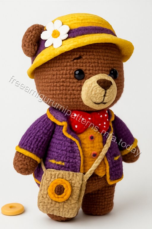 Amigurumi Scholar Bear Free Pattern