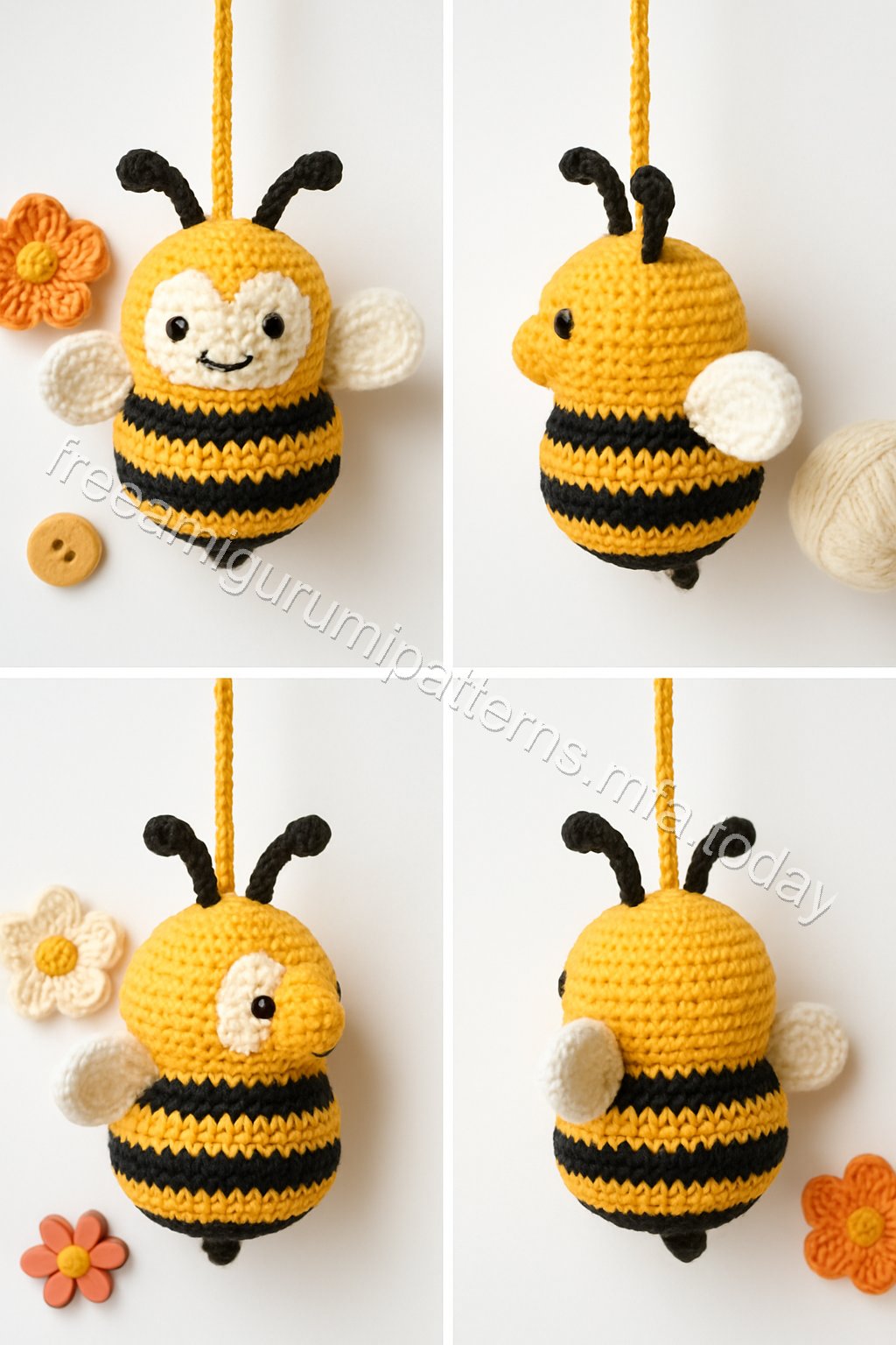 Amigurumi Hanging Bees Free Pattern