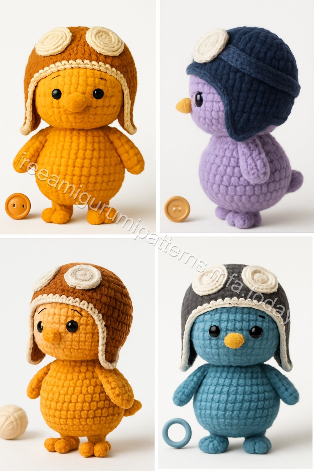 Amigurumi Aviator Bird Free Pattern