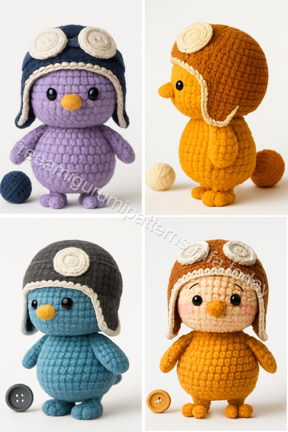 Amigurumi Aviator Bird Free Pattern