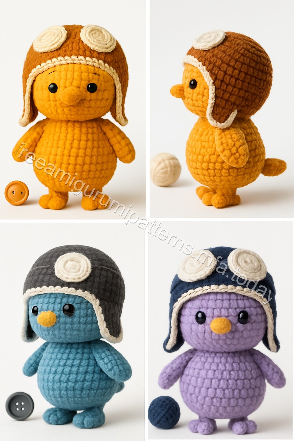 Amigurumi Aviator Bird Free Pattern