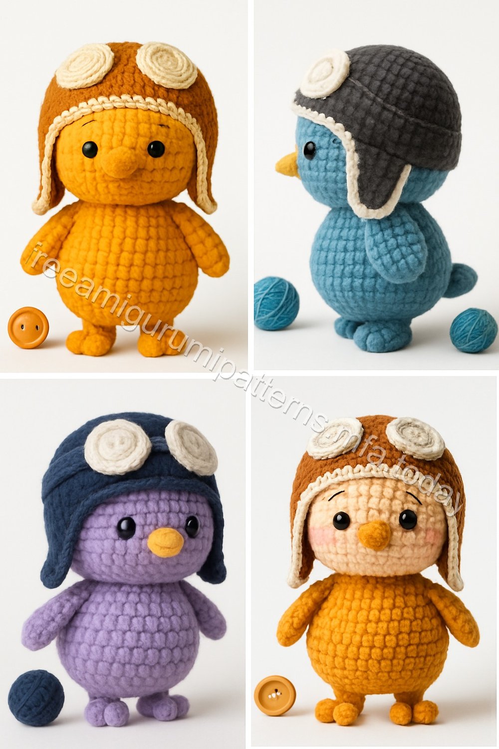 Amigurumi Aviator Bird Free Pattern