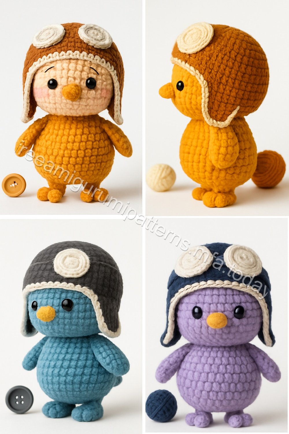 Amigurumi Aviator Bird Free Pattern