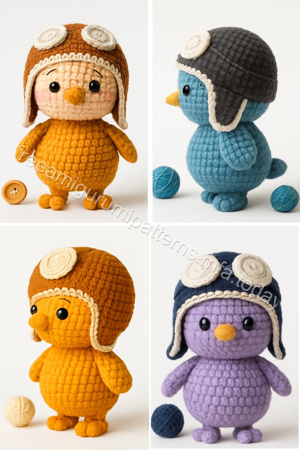 Amigurumi Aviator Bird Free Pattern